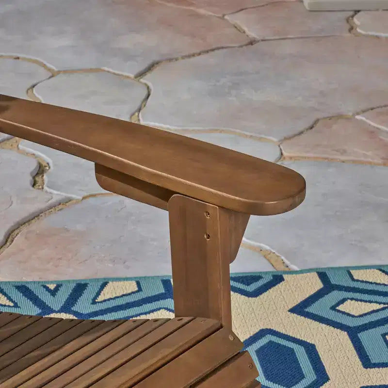 GDFStudio Cara Outdoor Acacia Wood Folding Adirondack Chair