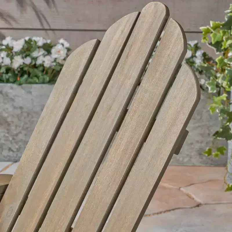 GDFStudio Cara Outdoor Acacia Wood Folding Adirondack Chair