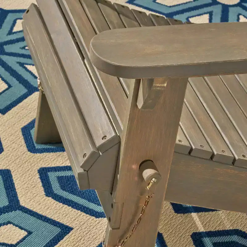 GDFStudio Cara Outdoor Acacia Wood Folding Adirondack Chair