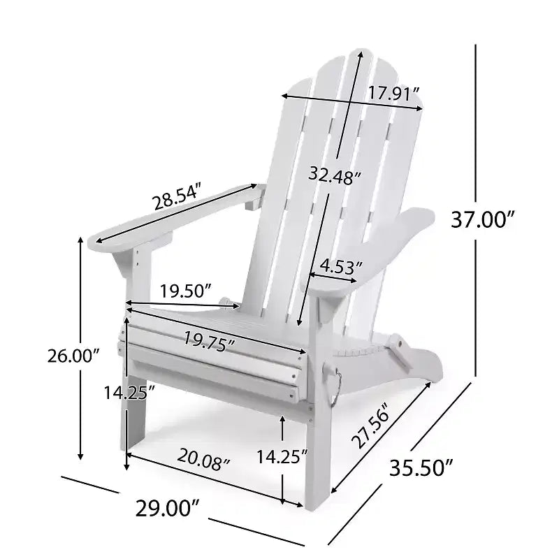 GDFStudio Cara Outdoor Acacia Wood Folding Adirondack Chair