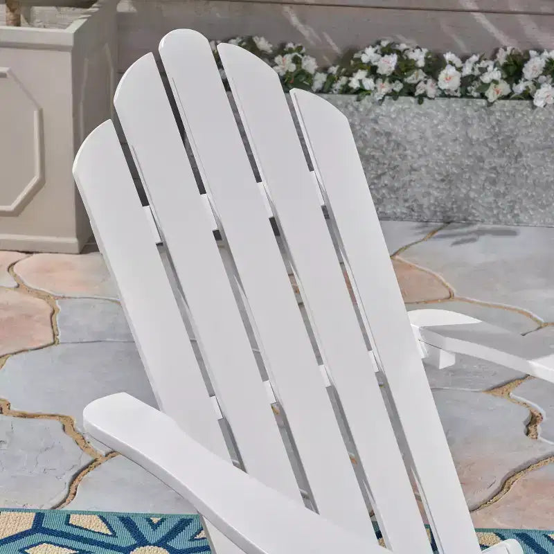 GDFStudio Cara Outdoor Acacia Wood Folding Adirondack Chair