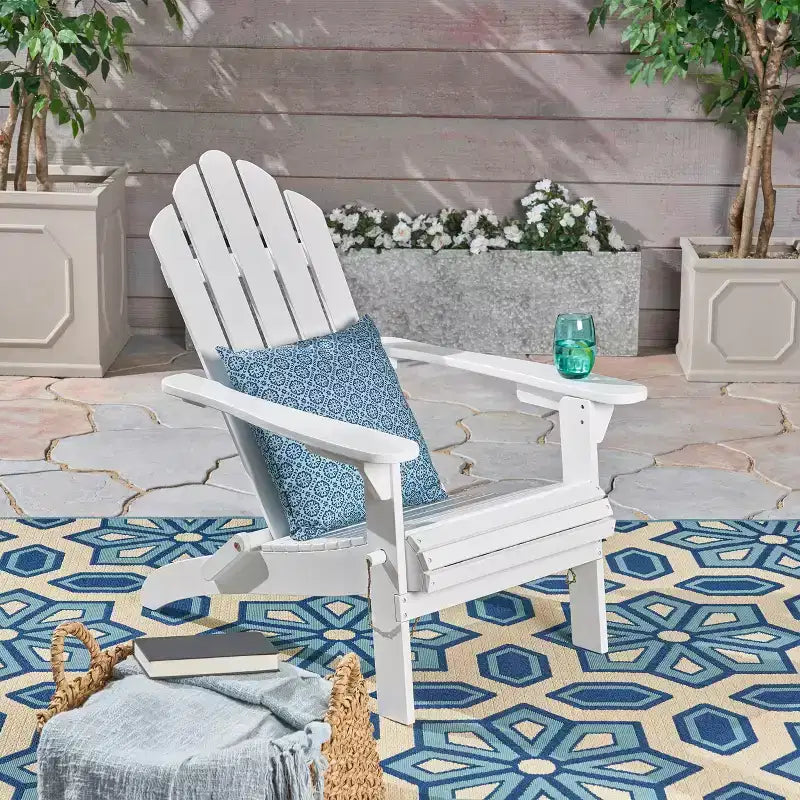 GDFStudio Cara Outdoor Acacia Wood Folding Adirondack Chair