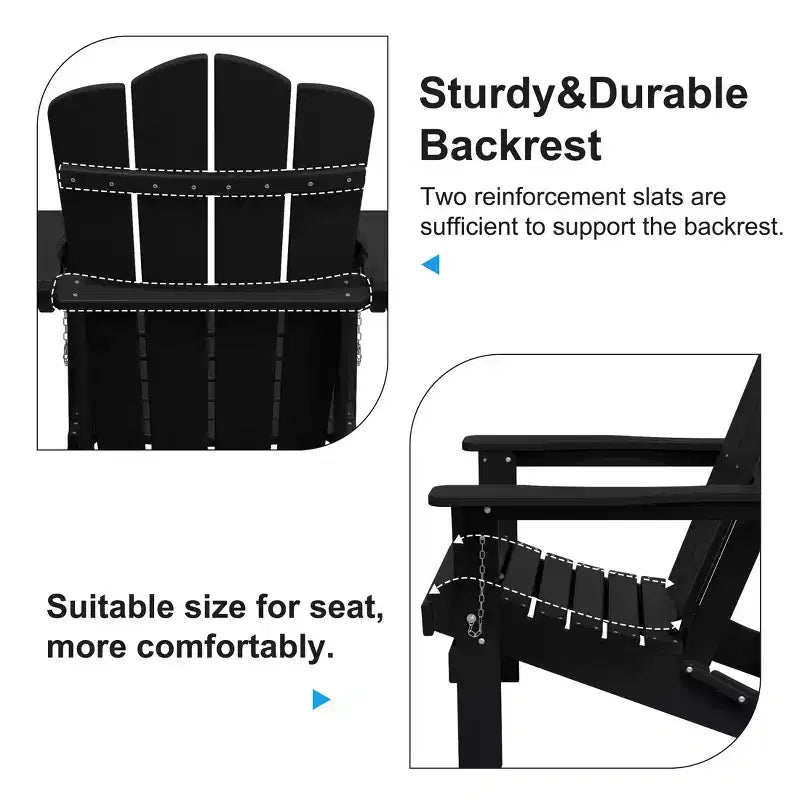 Hyleory HDPE Outdoor Patio Chair, Folding Adirondack Chair for All Seasons