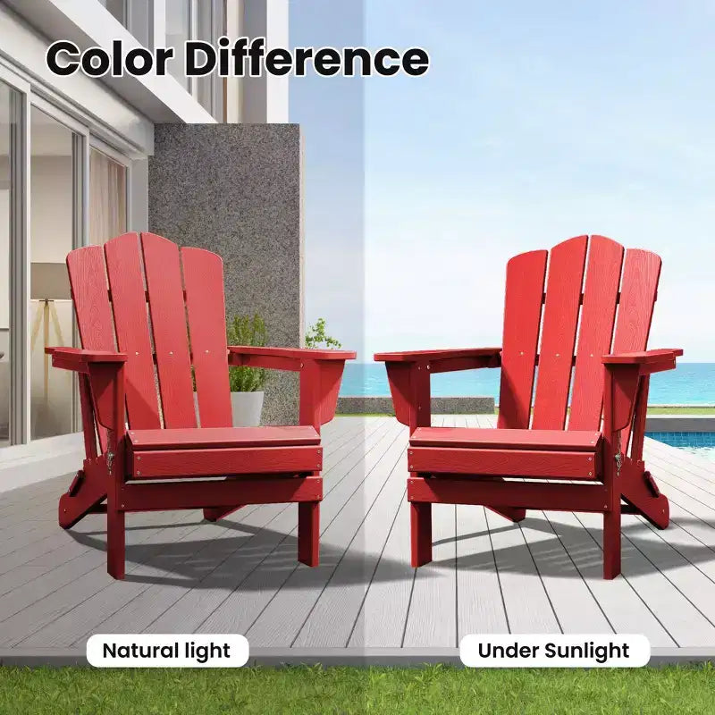 Hyleory HDPE Outdoor Patio Chair, Folding Adirondack Chair for All Seasons