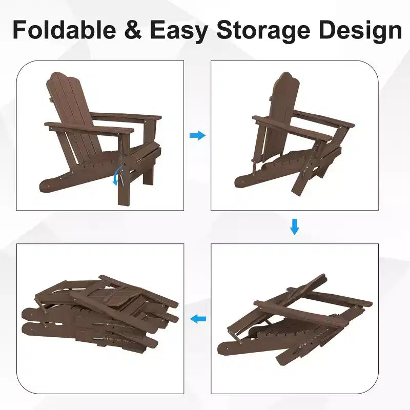 Hyleory HDPE Outdoor Patio Chair, Folding Adirondack Chair for All Seasons