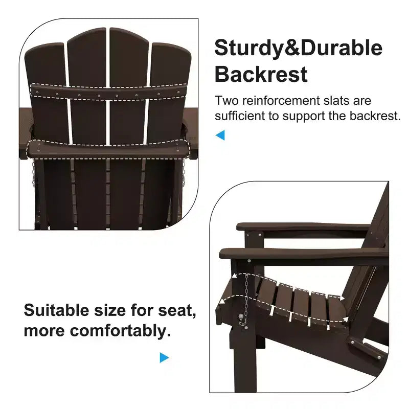 Hyleory HDPE Outdoor Patio Chair, Folding Adirondack Chair for All Seasons