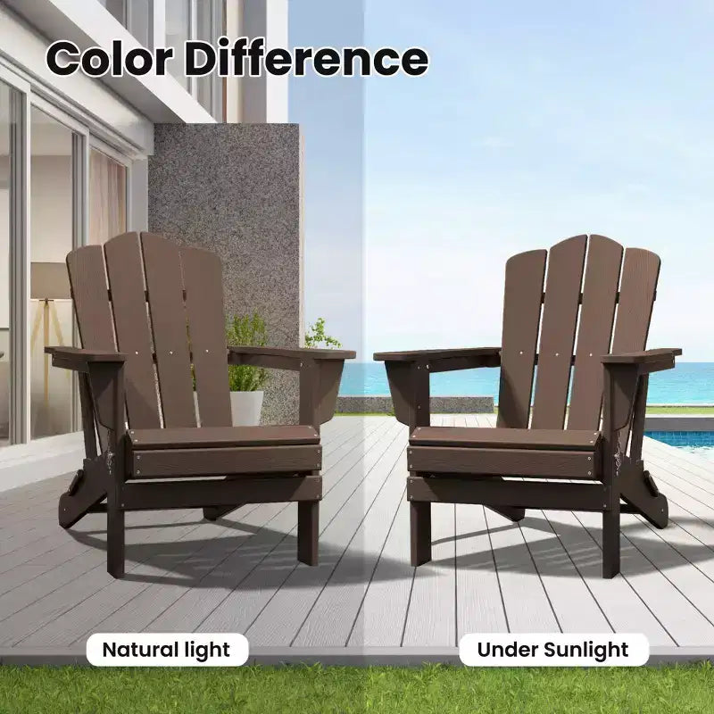 Hyleory HDPE Outdoor Patio Chair, Folding Adirondack Chair for All Seasons