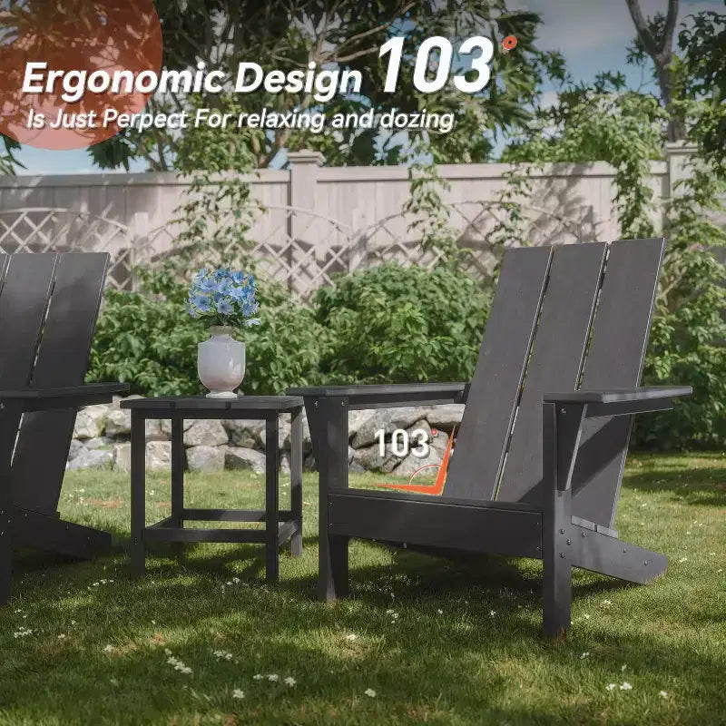 ALAULM Adirondack Chairs Set,Outdoor Chairs, Chairs with Coffee Table or Fire Pit,Widely Used in Patio, Lawn, Garden,Pool and Deck