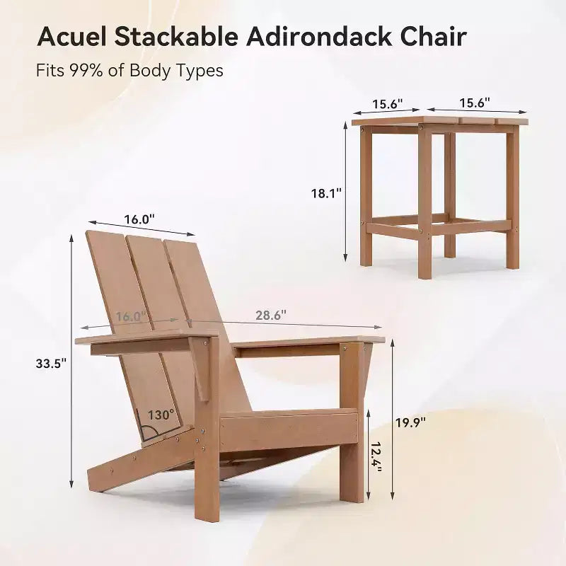 ALAULM Adirondack Chairs Set,Outdoor Chairs, Chairs with Coffee Table or Fire Pit,Widely Used in Patio, Lawn, Garden,Pool and Deck