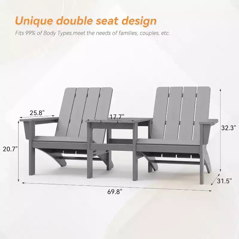 ALAULM Adirondack Chairs Set,Outdoor Chairs, Chairs with Coffee Table or Fire Pit,Widely Used in Patio, Lawn, Garden,Pool and Deck