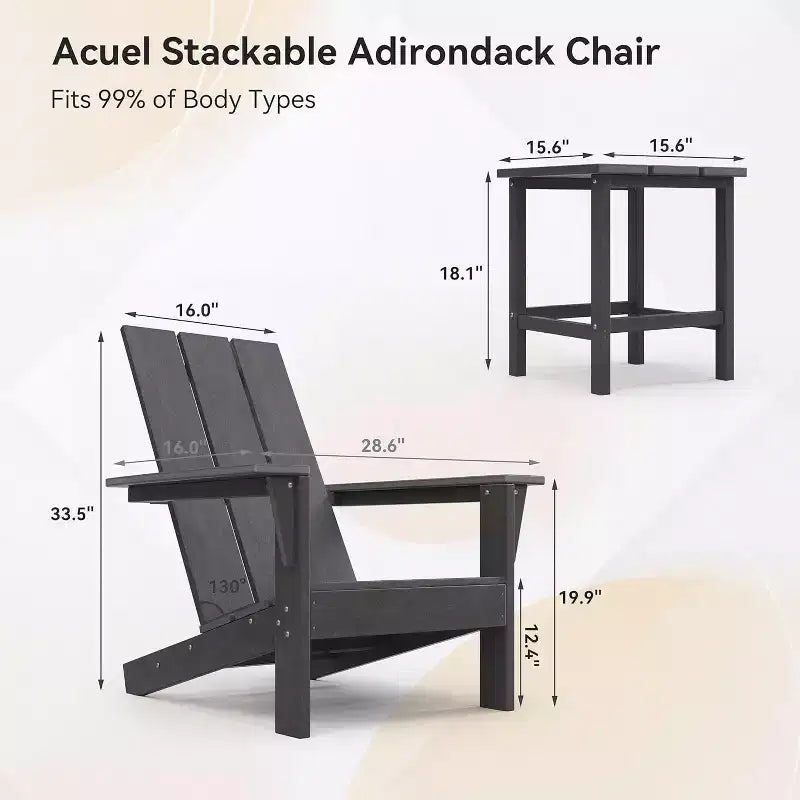 ALAULM Adirondack Chairs Set,Outdoor Chairs, Chairs with Coffee Table or Fire Pit,Widely Used in Patio, Lawn, Garden,Pool and Deck