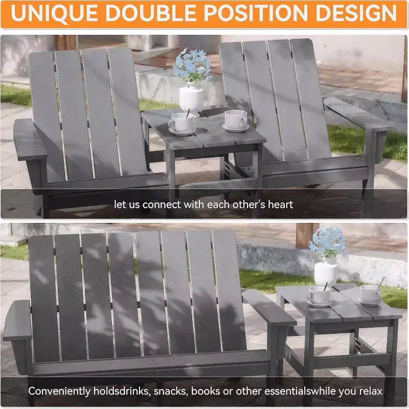 ALAULM Adirondack Chairs Set,Outdoor Chairs, Chairs with Coffee Table or Fire Pit,Widely Used in Patio, Lawn, Garden,Pool and Deck