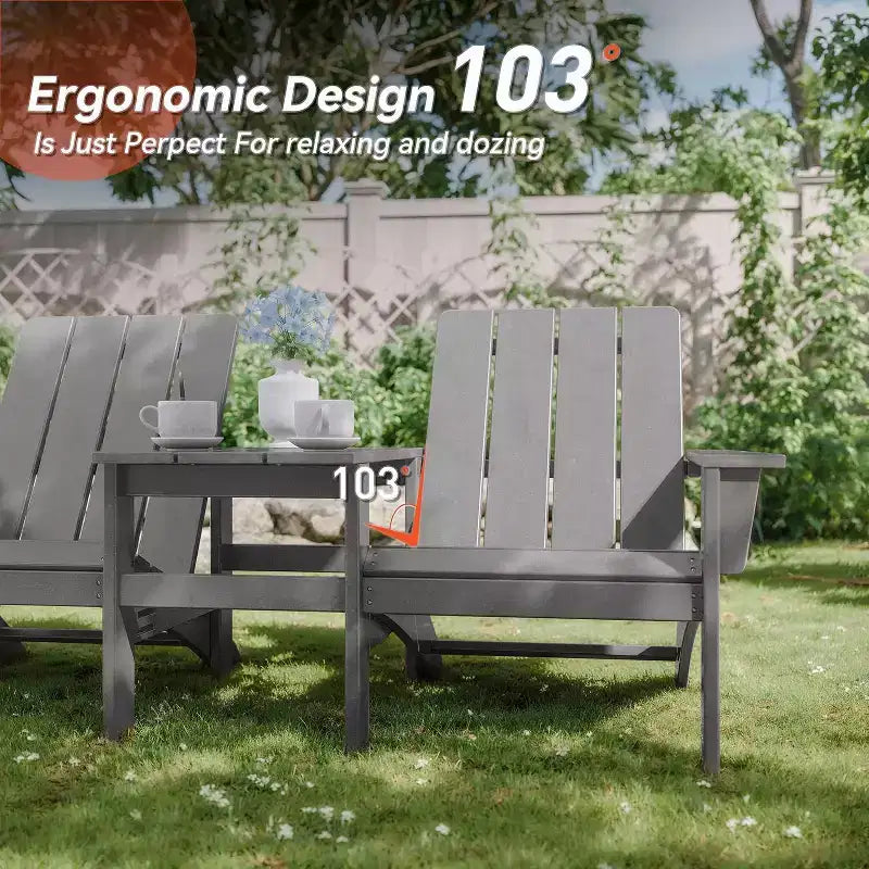 ALAULM Adirondack Chairs Set,Outdoor Chairs, Chairs with Coffee Table or Fire Pit,Widely Used in Patio, Lawn, Garden,Pool and Deck