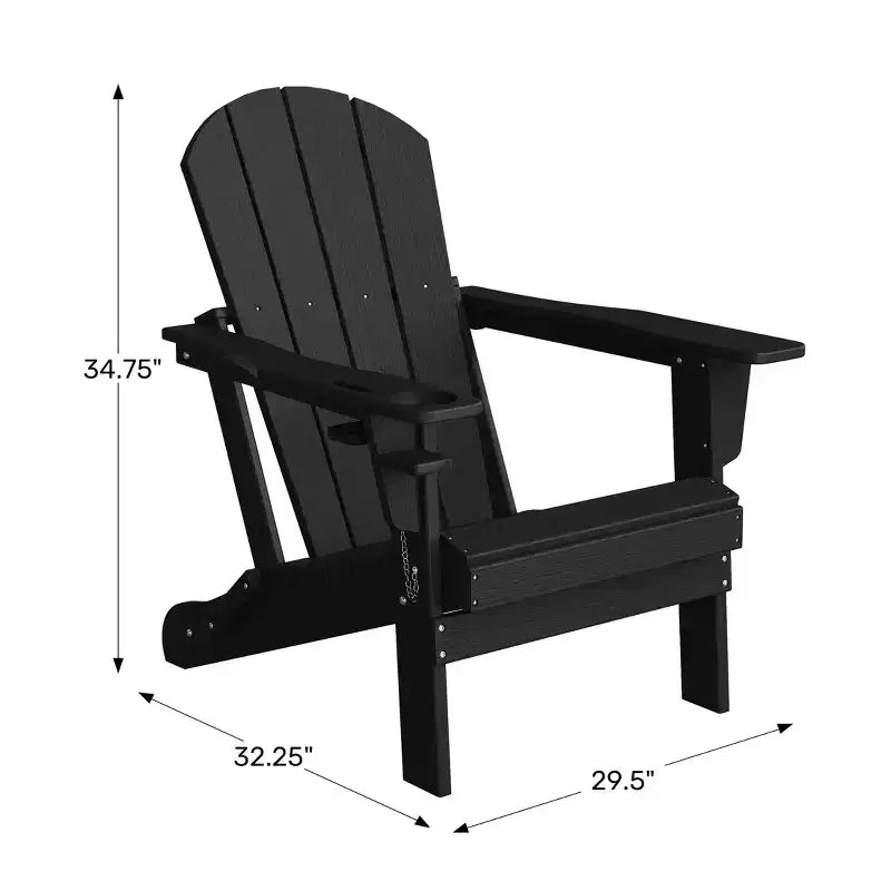 WestinTrends Nantucket Outdoor Patio HDPE Resin Adirondack Chair With Cup Holder and Phone Holder