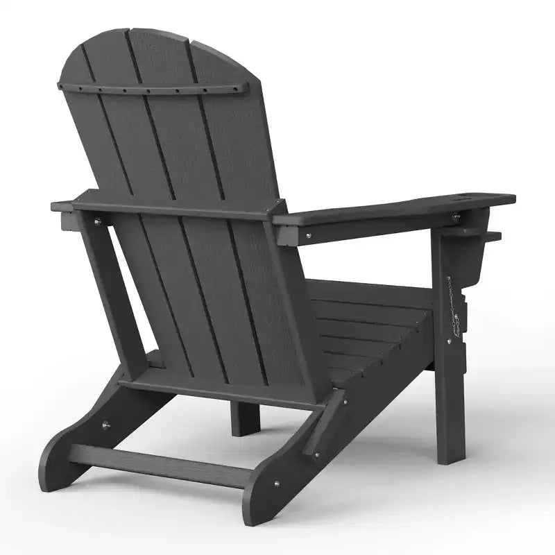 WestinTrends Nantucket Outdoor Patio HDPE Resin Adirondack Chair With Cup Holder and Phone Holder
