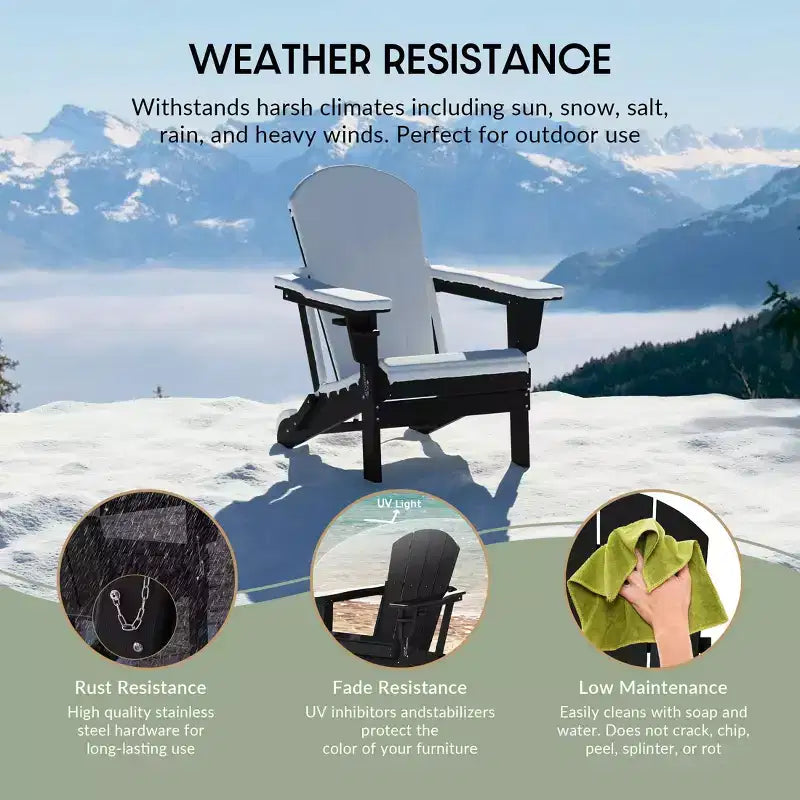 WestinTrends Nantucket Outdoor Patio HDPE Resin Adirondack Chair With Cup Holder and Phone Holder