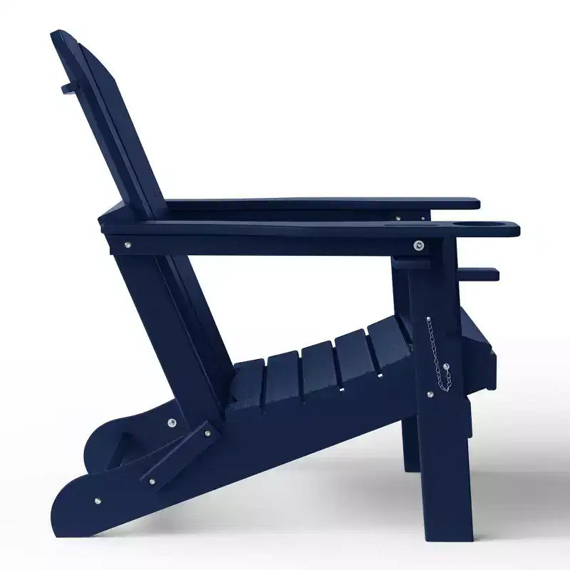 WestinTrends Nantucket Outdoor Patio HDPE Resin Adirondack Chair With Cup Holder and Phone Holder