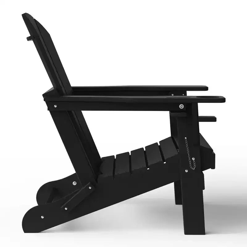 WestinTrends Nantucket Outdoor Patio HDPE Resin Adirondack Chair With Cup Holder and Phone Holder