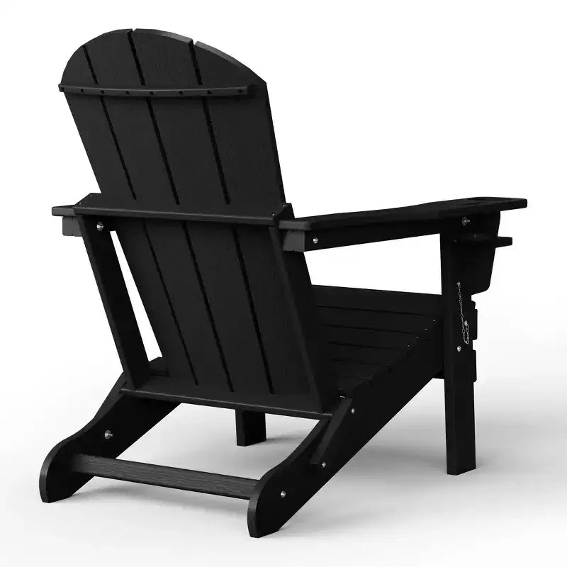 WestinTrends Nantucket Outdoor Patio HDPE Resin Adirondack Chair With Cup Holder and Phone Holder