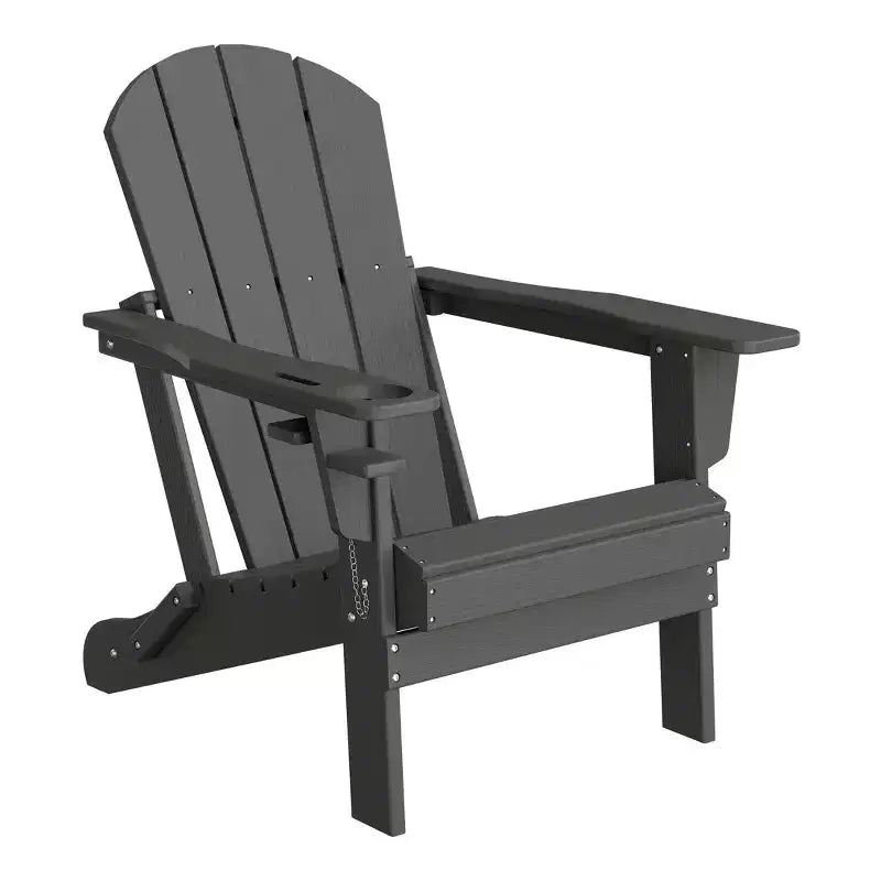 WestinTrends Nantucket Outdoor Patio HDPE Resin Adirondack Chair With Cup Holder and Phone Holder