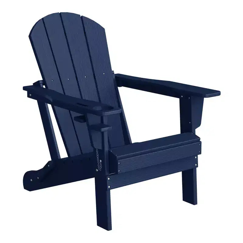 WestinTrends Nantucket Outdoor Patio HDPE Resin Adirondack Chair With Cup Holder and Phone Holder