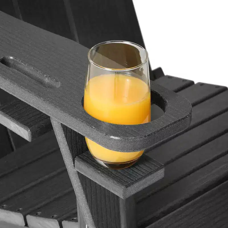 WestinTrends Nantucket Outdoor Patio HDPE Resin Folding Adirondack Chairs With Cup Holder and Phone Holder (Set of Four)