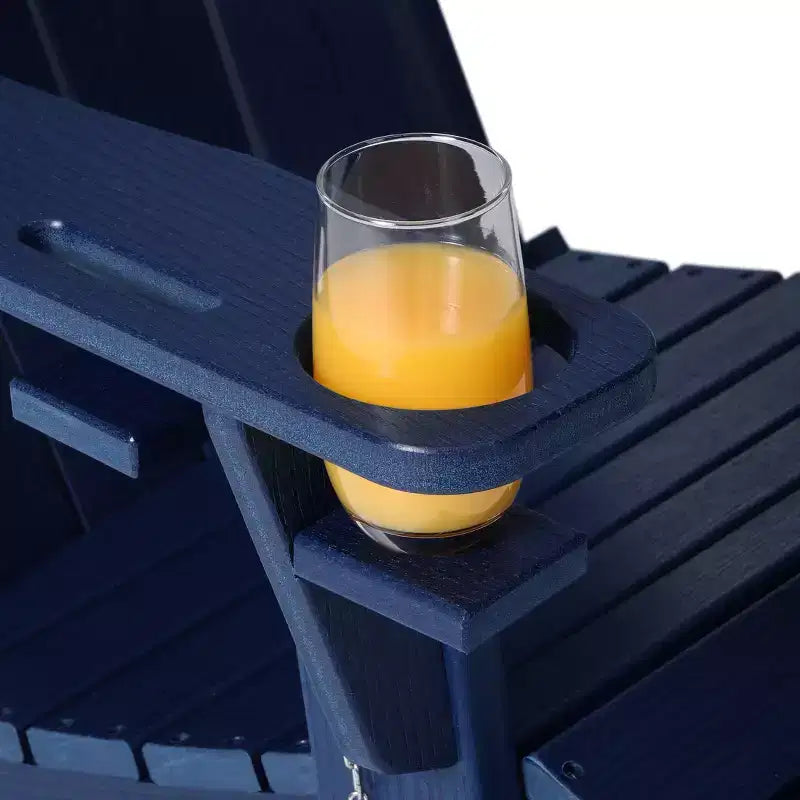 WestinTrends Nantucket Outdoor Patio HDPE Resin Folding Adirondack Chairs With Cup Holder and Phone Holder (Set of Four)