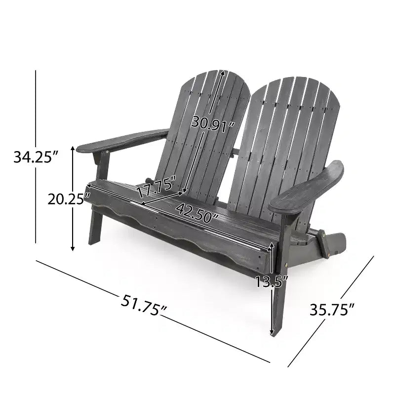 Christopher Knight Home Malibu Outdoor Acacia Wood Folding Adirondack Loveseat