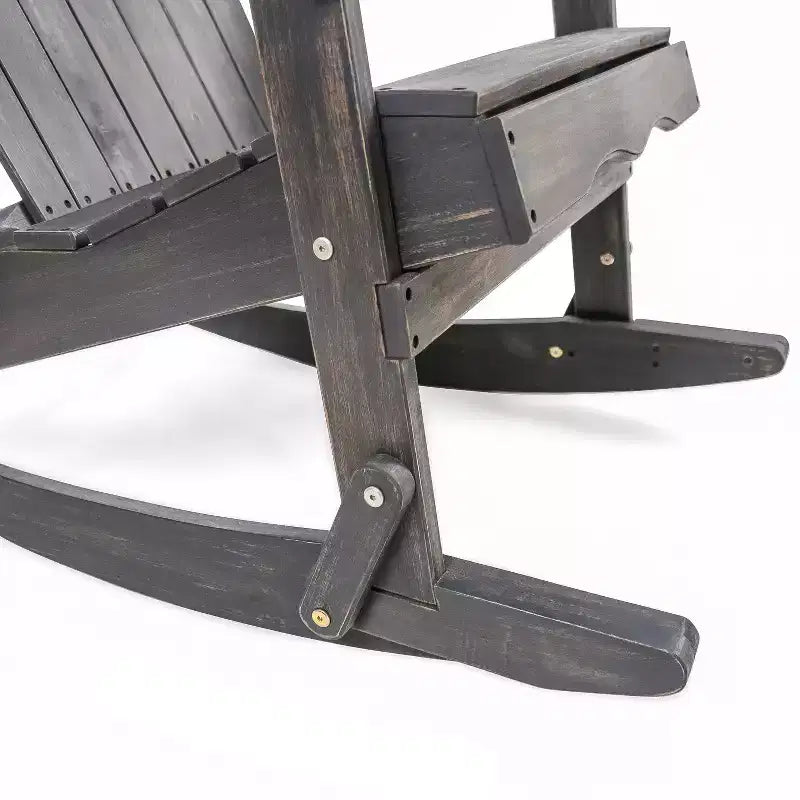 Christopher Knight Home Hermes, ensemble de 5 pièces pour extérieur, fauteuils à bascule Adirondack en bois d'acacia et foyer