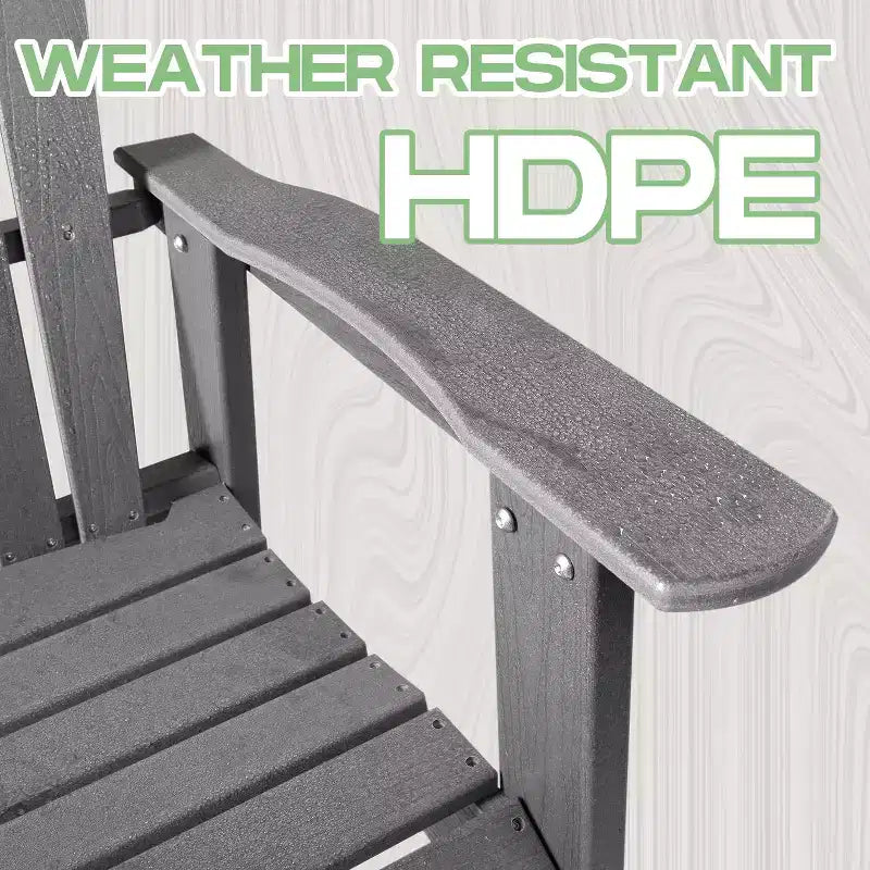 Chaise Adirondack pliante - HDPE surdimensionnée, résistante aux intempéries, fauteuil de foyer extérieur, adaptée pour patio, véranda, terrasse, jardin