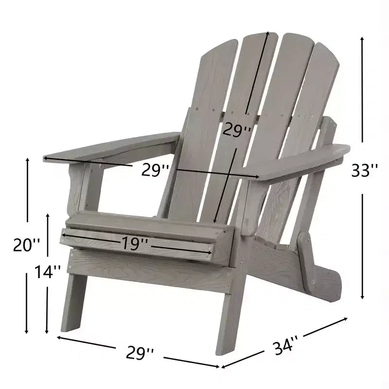 Chaise Adirondack surdimensionnée en bois Whisen avec dossier prémonté