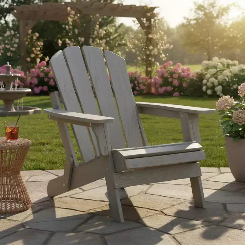Chaise Adirondack surdimensionnée en bois Whisen avec dossier prémonté