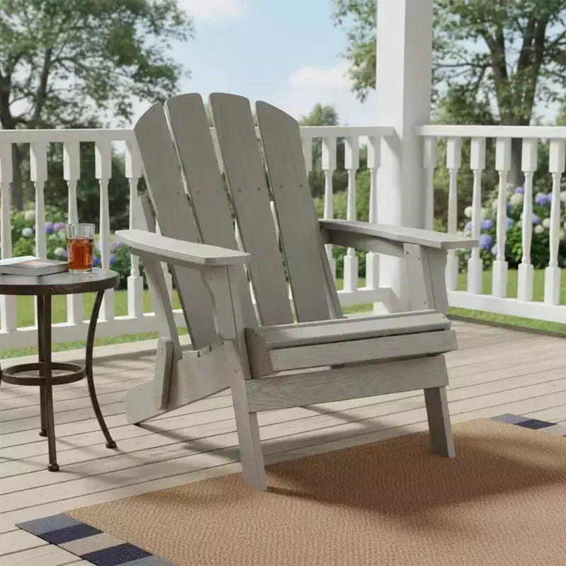 Chaise Adirondack surdimensionnée en bois Whisen avec dossier prémonté