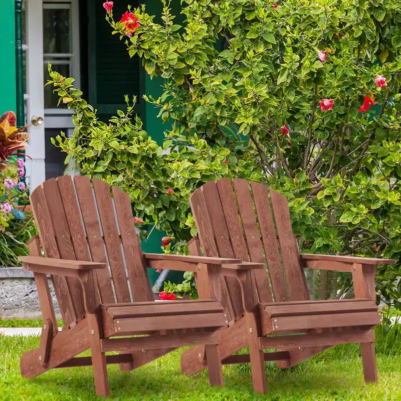 Chaise Adirondack surdimensionnée en bois Whisen avec dossier prémonté