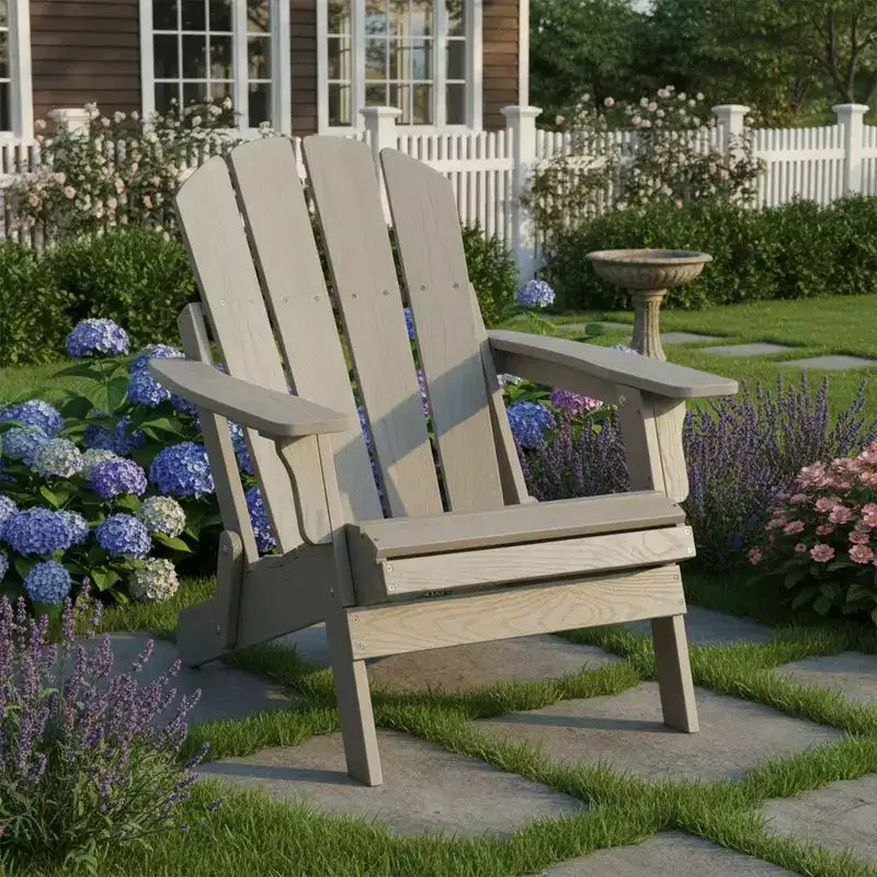 Whisen Oversized Wooden Adirondack Chair with Pre-Assembled Back