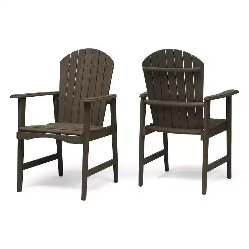 Okak Oversized Patio Folding Adirondack Chair,Set of 2,Premium Acacia Accent Chair Dining Chair for Garden&Backyard,Outdoor Lounge Chair
