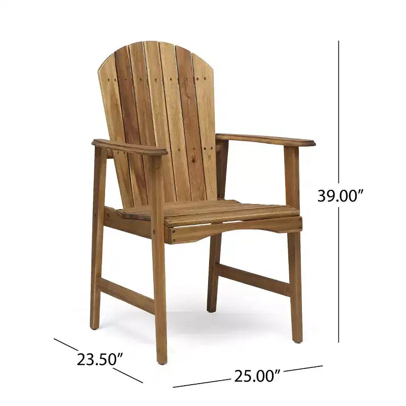 Okak Oversized Patio Folding Adirondack Chair,Set of 2,Premium Acacia Accent Chair Dining Chair for Garden&Backyard,Outdoor Lounge Chair