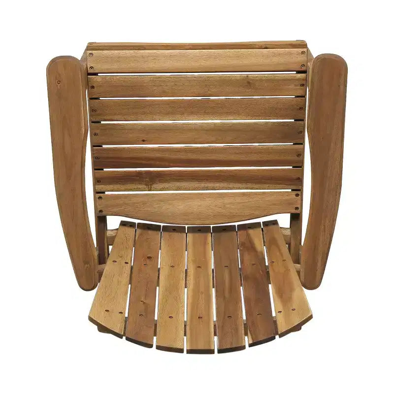 Okak Oversized Patio Folding Adirondack Chair,Set of 2,Premium Acacia Accent Chair Dining Chair for Garden&Backyard,Outdoor Lounge Chair