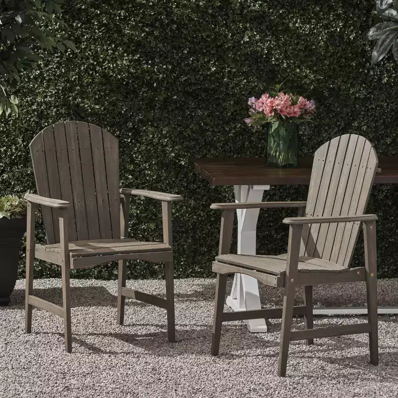 Okak Oversized Patio Folding Adirondack Chair,Set of 2,Premium Acacia Accent Chair Dining Chair for Garden&Backyard,Outdoor Lounge Chair