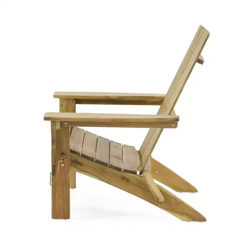 Okak Rustic Patio Folding Adirondack Chair Acacia Accent Chair for Porch,Garden&Backyard,Outdoor Lounge Chair,300lbs Max