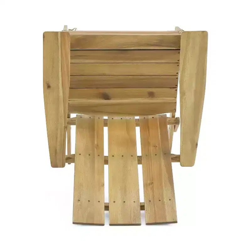 Okak Rustic Patio Folding Adirondack Chair Acacia Accent Chair for Porch,Garden&Backyard,Outdoor Lounge Chair,300lbs Max