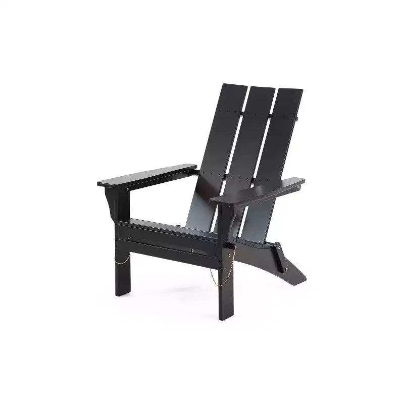 Okak Rustic Patio Folding Adirondack Chair Acacia Accent Chair for Porch,Garden&Backyard,Outdoor Lounge Chair,300lbs Max