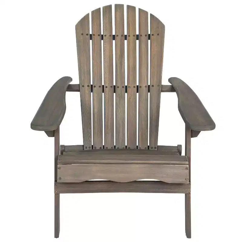 Okak Rustic Patio Folding Adirondack Chair Premium Acacia Accent Chair for Porch,Garden&Backyard,Outdoor Lounge Chair,300lbs Max