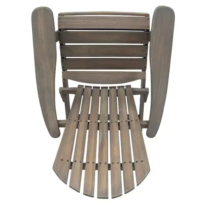 Okak Rustic Patio Folding Adirondack Chair Premium Acacia Accent Chair for Porch,Garden&Backyard,Outdoor Lounge Chair,300lbs Max