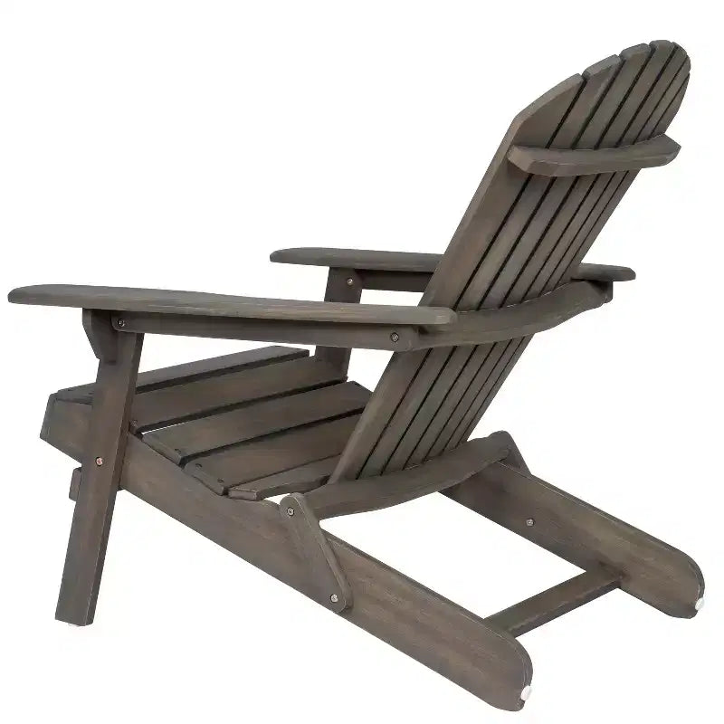 Okak Rustic Patio Folding Adirondack Chair Premium Acacia Accent Chair for Porch,Garden&Backyard,Outdoor Lounge Chair,300lbs Max