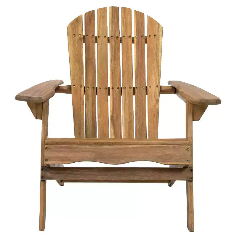 Okak Rustic Patio Folding Adirondack Chair Premium Acacia Accent Chair for Porch,Garden&Backyard,Outdoor Lounge Chair,300lbs Max