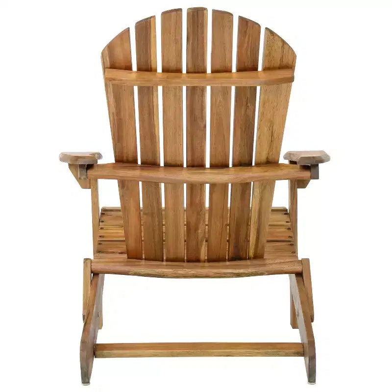 Okak Rustic Patio Folding Adirondack Chair Premium Acacia Accent Chair for Porch,Garden&Backyard,Outdoor Lounge Chair,300lbs Max