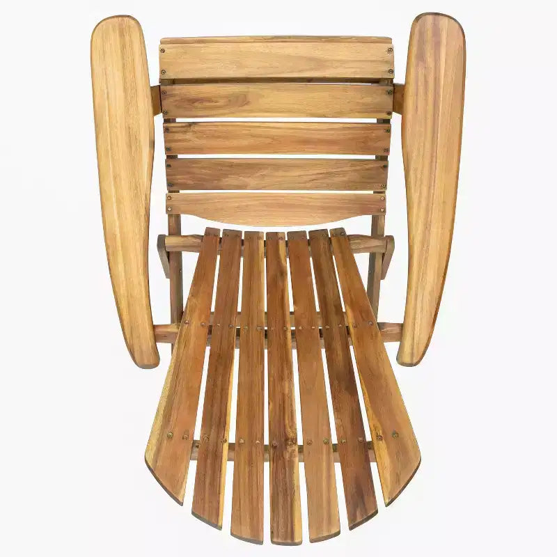 Okak Rustic Patio Folding Adirondack Chair Premium Acacia Accent Chair for Porch,Garden&Backyard,Outdoor Lounge Chair,300lbs Max