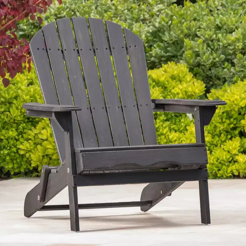 Okak Rustic Patio Folding Adirondack Chair Premium Acacia Accent Chair for Porch,Garden&Backyard,Outdoor Lounge Chair,300lbs Max