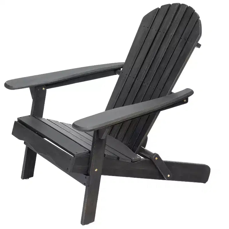 Okak Rustic Patio Folding Adirondack Chair Premium Acacia Accent Chair for Porch,Garden&Backyard,Outdoor Lounge Chair,300lbs Max